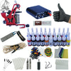 Tattoo Kit  20 Colors Inks 8 Wrap Coils Tattoo Gun Machines Grips Needles Power Supply Tattoo Kit For Beginner Accessories Set