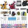 Complete Tattoo Kit 2 Tattoo Machines Gun Black Ink Set Power Supply Grips Body Art Tools Set Tattoo Permanent Makeup Tattoo set
