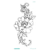 Fashion Colorful Flowers Tattoo Women New Waterproof Temporary Black Tattoo Sticker Body Art