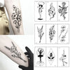 Hot 1PC Popular Ballet Black White Flowers Tattoos Sticker Temporary Drawing Body Art Fake Water Transfer